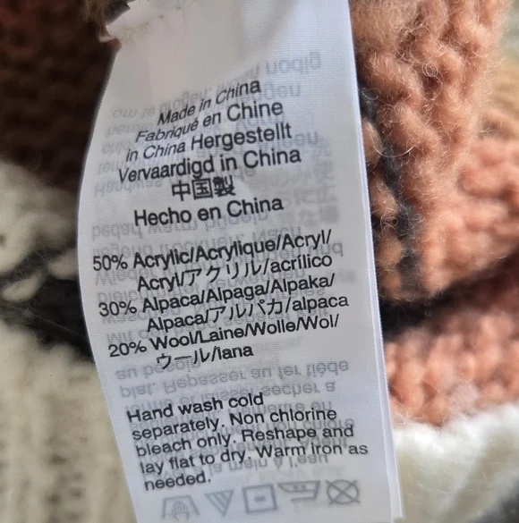 Madewell Balloon Sleeve Sweater ir Stripe Mix Women's Size XxS Wool Blend#84 - Picture 9 of 9